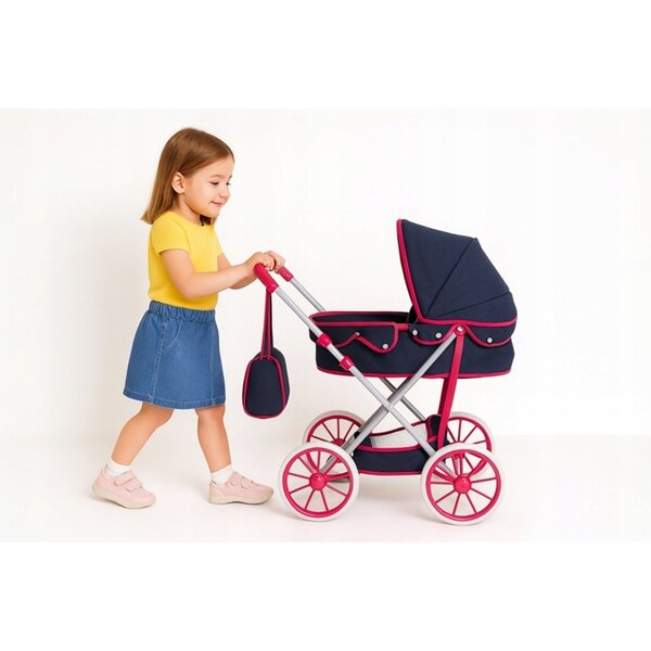 Nobo Kids Deep Puppenwagen mit klappbarem Verdeck und Schaumstoffrädern