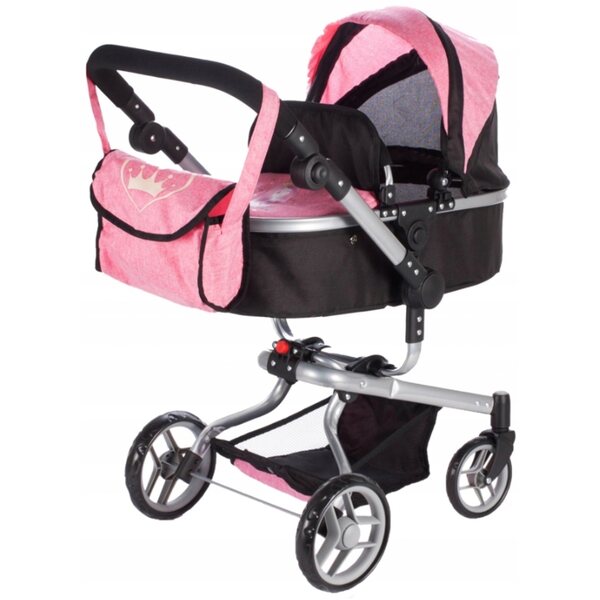 2in1 Puppenwagen, tiefer Stator und verstellbarer Kinderwagen mit Tasche