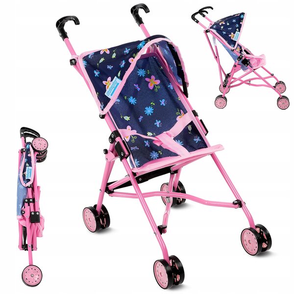 Kinderplay Leichter, faltbarer, farbenfroher Puppenwagen, ab 2 Jahren