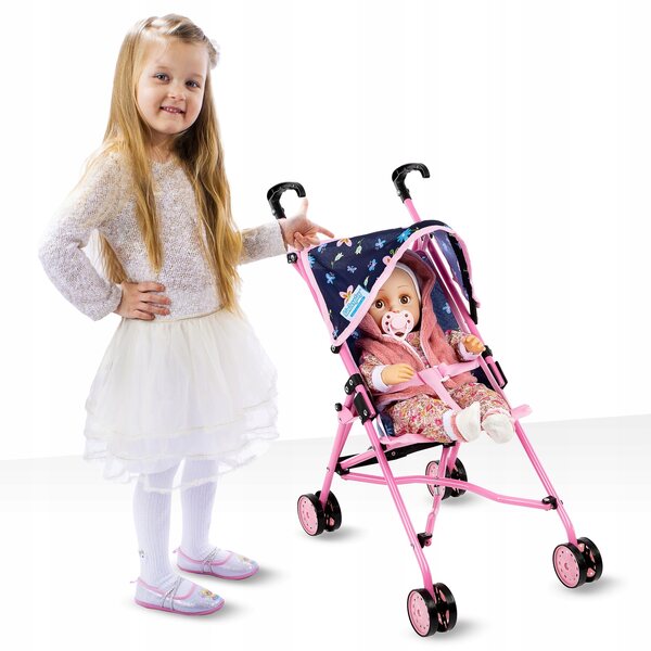 Kinderplay Leichter, faltbarer, farbenfroher Puppenwagen, ab 2 Jahren