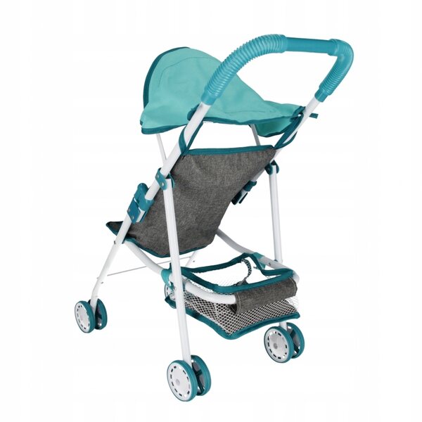 Mega Creative Puppenwagen aus grauem Metall mit Sonnenschirm 53 cm