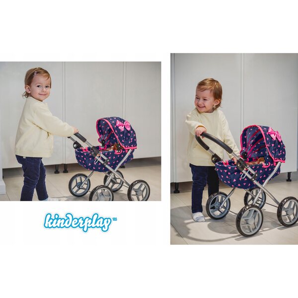 Kinderspiel-Puppenwagen mit tiefer Gondel und weichem Griff