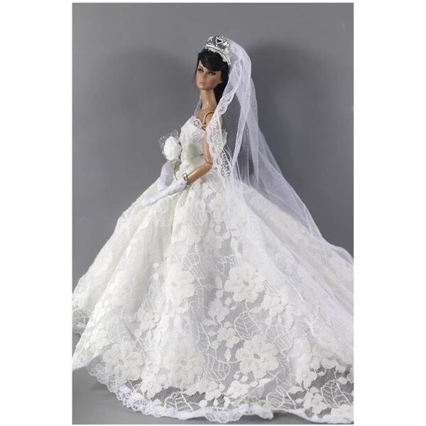 Vestito da sposa bianco per bambola americana 30 cm - Abito principessa SD BJD 1/6