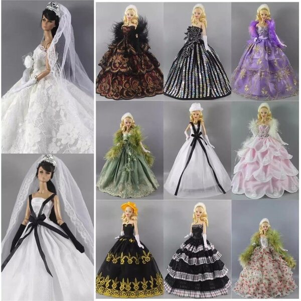 Vestito da sposa bianco per bambola americana 30 cm - Abito principessa SD BJD 1/6