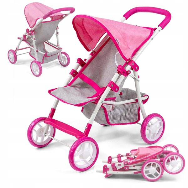 Opvouwbare poppenwagen met luifel Milly Mally Natalie 3+