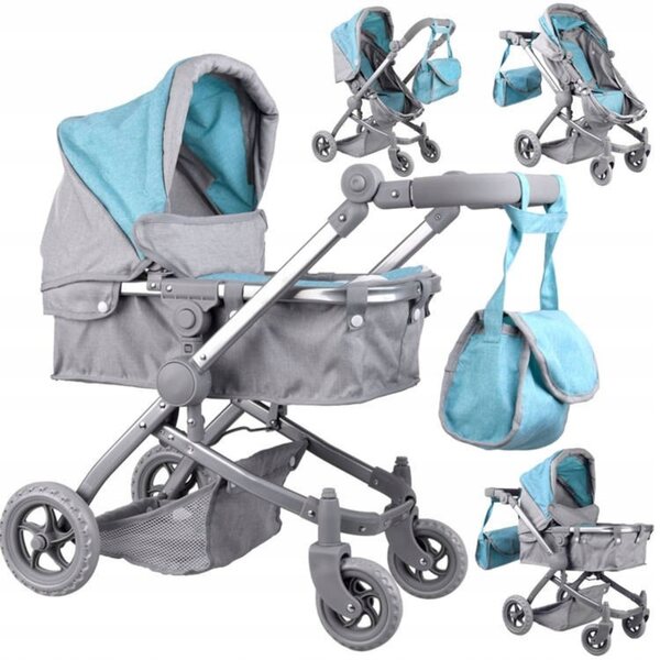 Jokomisiada 2in1 Puppenwagen – Gondel und Kinderwagen, leicht und funktional