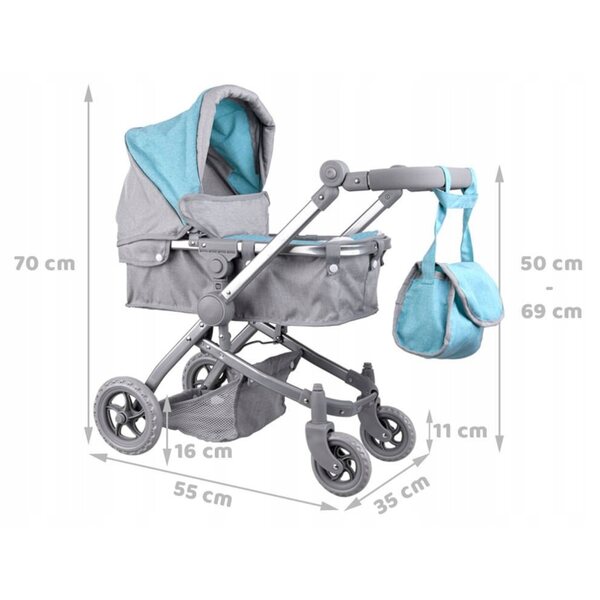 Jokomisiada 2in1 Puppenwagen – Gondel und Kinderwagen, leicht und funktional
