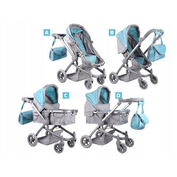 Jokomisiada 2in1 Puppenwagen – Gondel und Kinderwagen, leicht und funktional