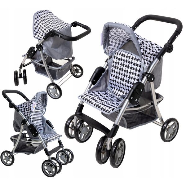 Großer Kinderwagen für Doris-Puppen mit Metallstruktur und weichem Griff