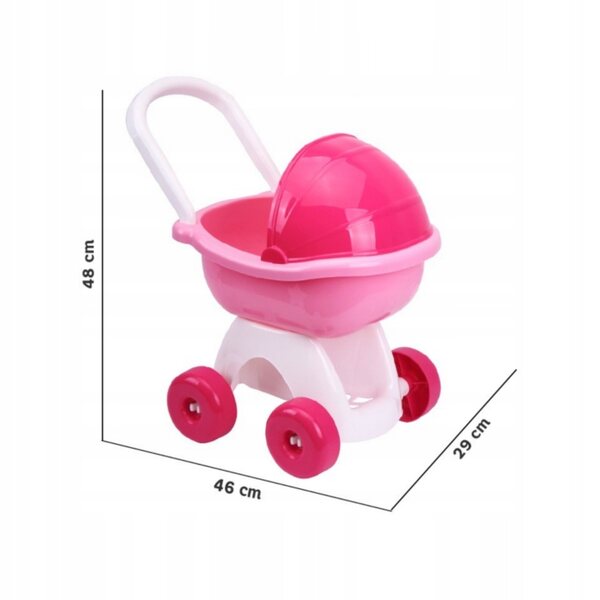 Tiefer Technok-Puppenwagen mit funktionellem Design und stabilen Rädern