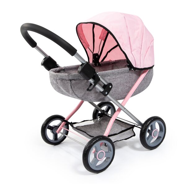 Kuscheliger Puppenwagen im Bayer-Design mit großen Rädern und Zubehör