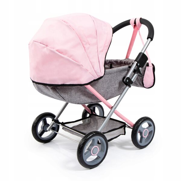 Kuscheliger Puppenwagen im Bayer-Design mit großen Rädern und Zubehör
