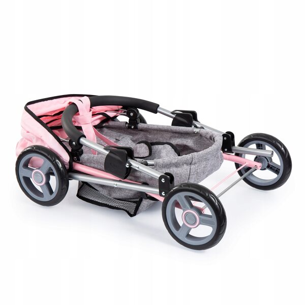 Kuscheliger Puppenwagen im Bayer-Design mit großen Rädern und Zubehör