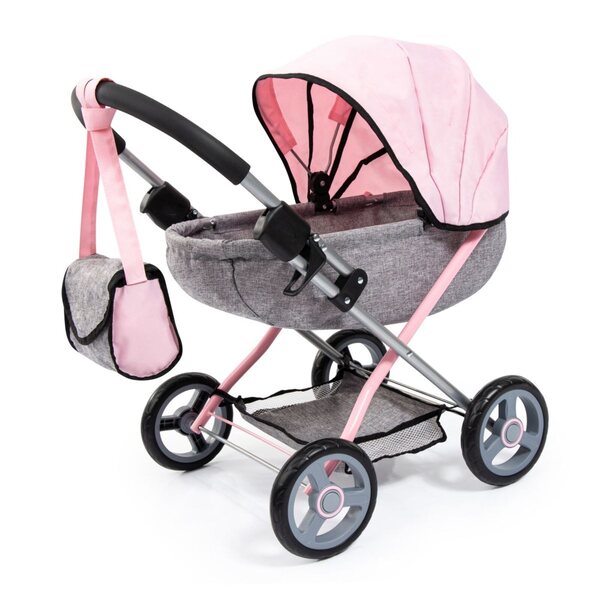 Kuscheliger Puppenwagen im Bayer-Design mit großen Rädern und Zubehör