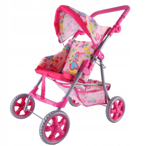 Woopie Royal Puppenwagen, leicht, faltbar, mit Gurten und Korb