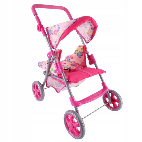 Woopie Royal Puppenwagen, leicht, faltbar, mit Gurten und Korb