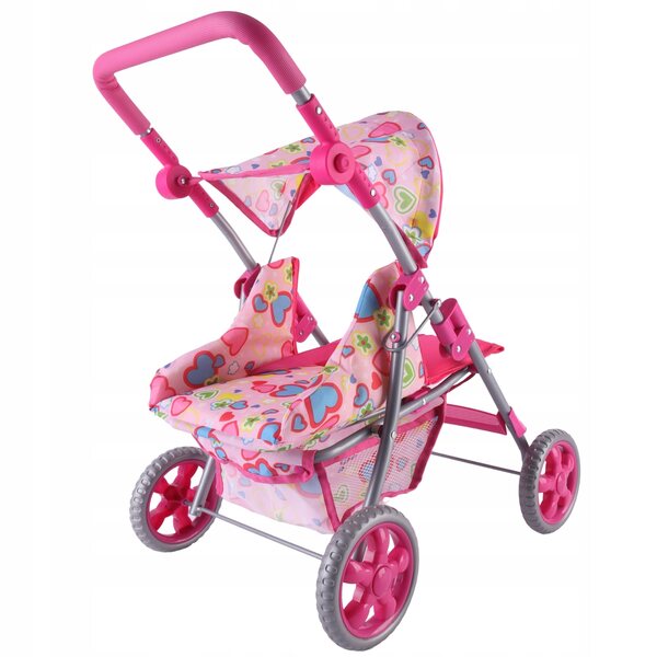 Woopie Royal Puppenwagen, leicht, faltbar, mit Gurten und Korb