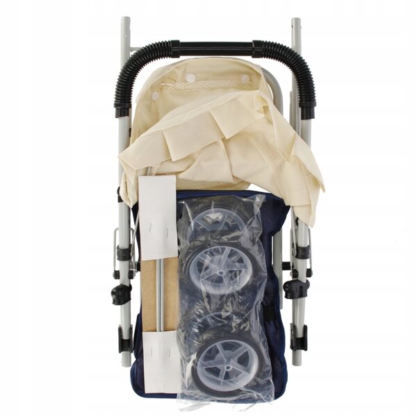 Marineblauer Puppenwagen aus Metall mit Mega Creative-Verdeck