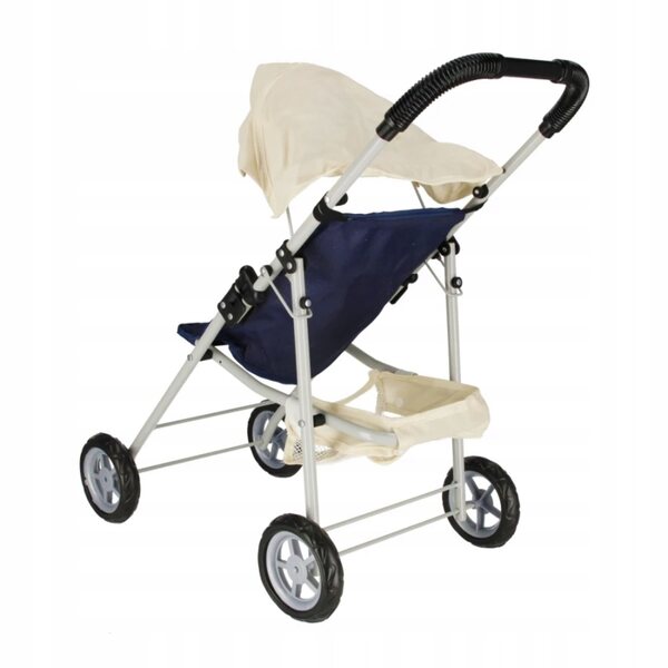 Marineblauer Puppenwagen aus Metall mit Mega Creative-Verdeck