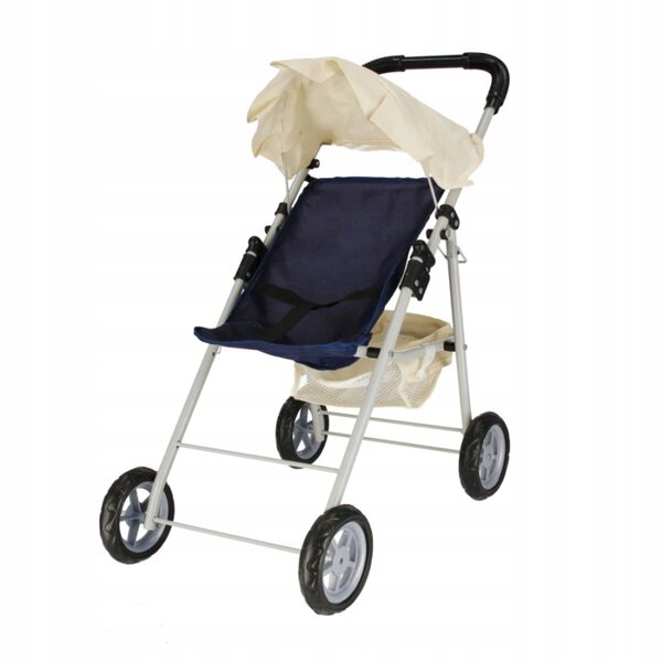 Marineblauer Puppenwagen aus Metall mit Mega Creative-Verdeck