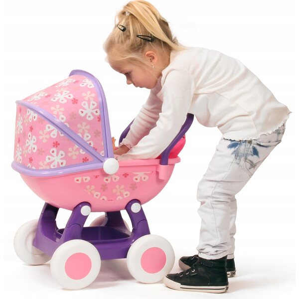 Arina Puppenwagen Nr. 2, 4 Räder, rosa, zum Spielen ab dem 1-jährigen Polesie