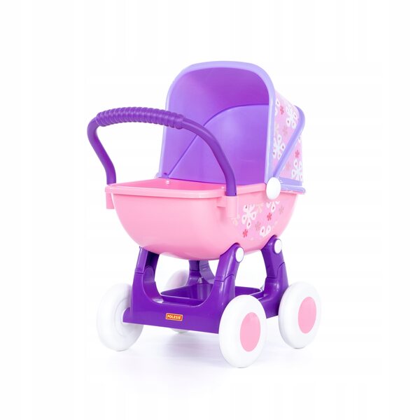 Passeggino per bambole Arina n. 2, a 4 ruote, rosa, per giocare a partire da Polesie di 1 anno