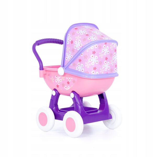 Passeggino per bambole Arina n. 2, a 4 ruote, rosa, per giocare a partire da Polesie di 1 anno