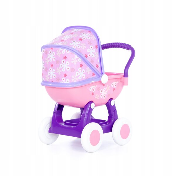 Passeggino per bambole Arina n. 2, a 4 ruote, rosa, per giocare a partire da Polesie di 1 anno