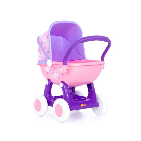 Passeggino per bambole Arina n. 2, a 4 ruote, rosa, per giocare a partire da Polesie di 1 anno