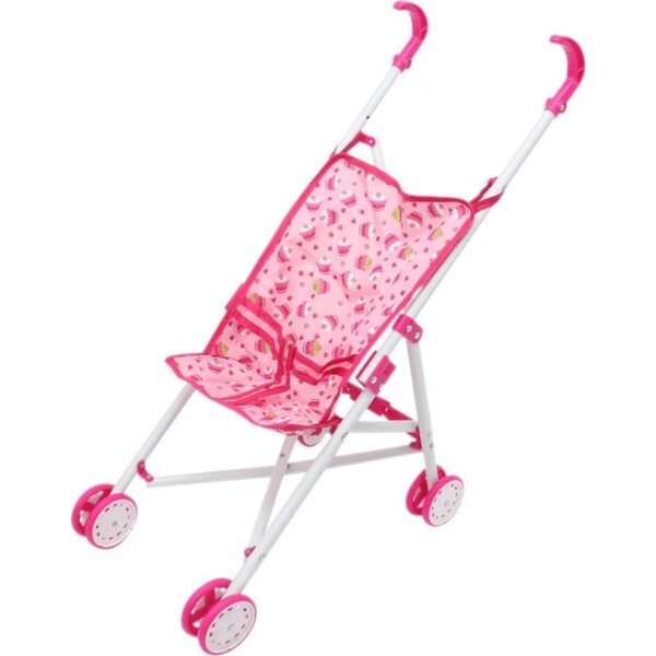 Passeggino per bambole pieghevole rosa con certificazione di sicurezza CE EN71