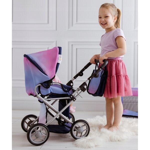 3-in-1-Doris-Puppenkinderwagen-Set mit Tasche und verstellbarer Wickelunterlage