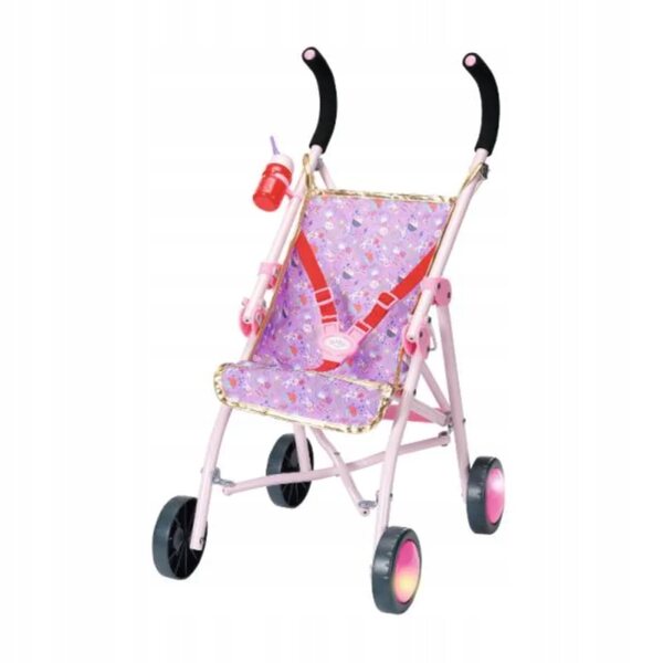Baby Born faltbarer Spielkinderwagen mit leuchtenden Rädern für Puppen ab 3 Jahren