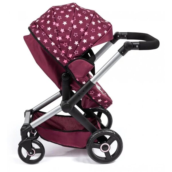 Bayer Design 2in1 Combi XEO Puppenwagen, bordeaux, mit Tasche und verstellbarem Griff