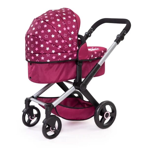 Bayer Design 2in1 Combi XEO Puppenwagen, bordeaux, mit Tasche und verstellbarem Griff