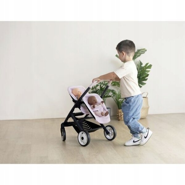 Passeggino gemellare Maxi-Cosi per bambole rosa, 3 anni+, design Quinny