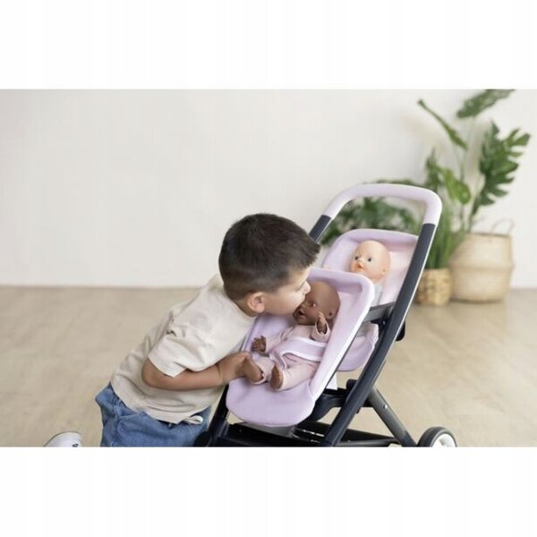 Passeggino gemellare Maxi-Cosi per bambole rosa, 3 anni+, design Quinny