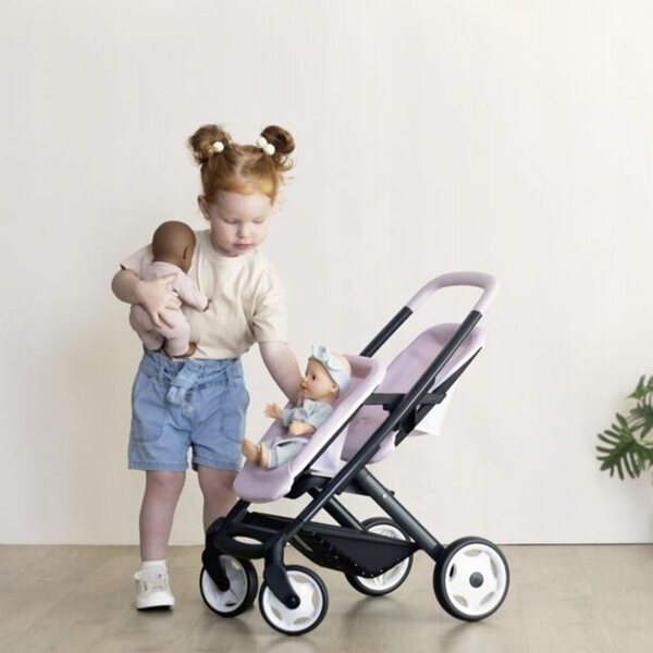 Passeggino gemellare Maxi-Cosi per bambole rosa, 3 anni+, design Quinny