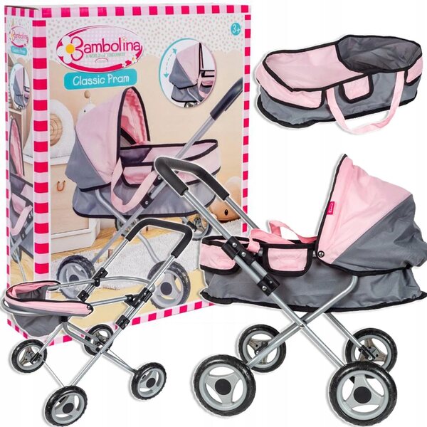 Bambolina Passeggino per bambole Deep Passeggino Gondola BD2114 Rosa
