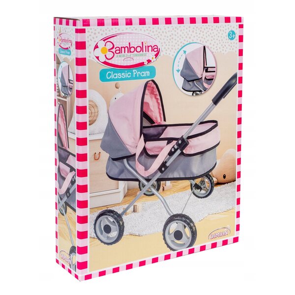 Bambolina Passeggino per bambole Deep Passeggino Gondola BD2114 Rosa