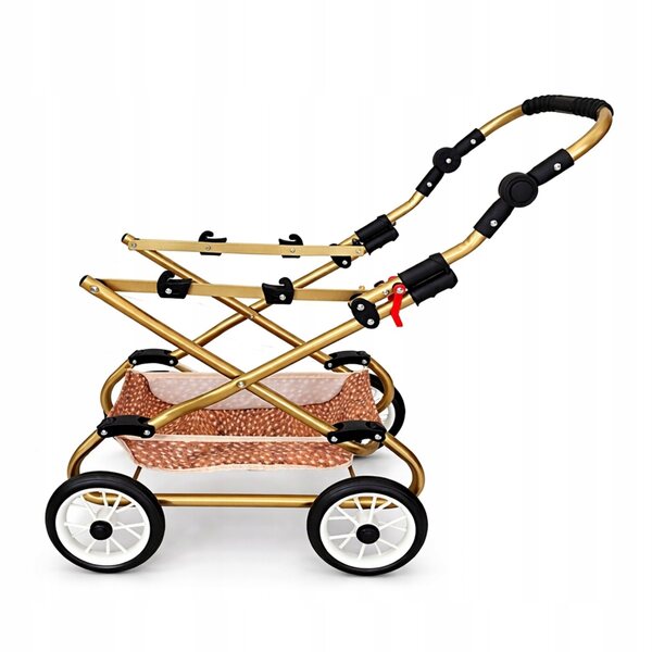 Grande Passeggino per Bambole Nicol Premium Eco-pelle Cream con Motivo Jelonki