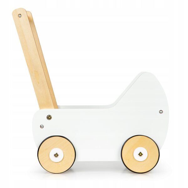 ECOTOYS Holzpuppenwagen, Schieber, Gehhilfe für Kinder ab 3 Jahren