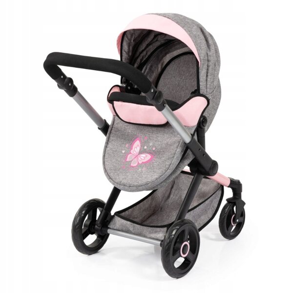 Bayer Design XEO 2 in 1: Grauer Puppenwagen mit komplettem Zubehör