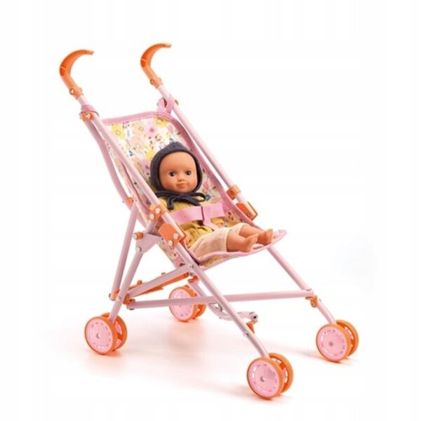 Djeco Pomea Puppenwagen leicht und einfach zusammenklappbar, 30-34 cm