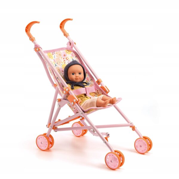Djeco Pomea Puppenwagen leicht und einfach zusammenklappbar, 30-34 cm