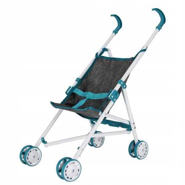 Mega Creative Mint-Grau-Metallic-Sonnenschirm-Kinderwagen für 3+ Puppen