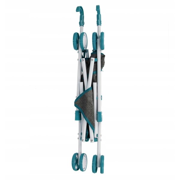 Mega Creative Mint-Grau-Metallic-Sonnenschirm-Kinderwagen für 3+ Puppen