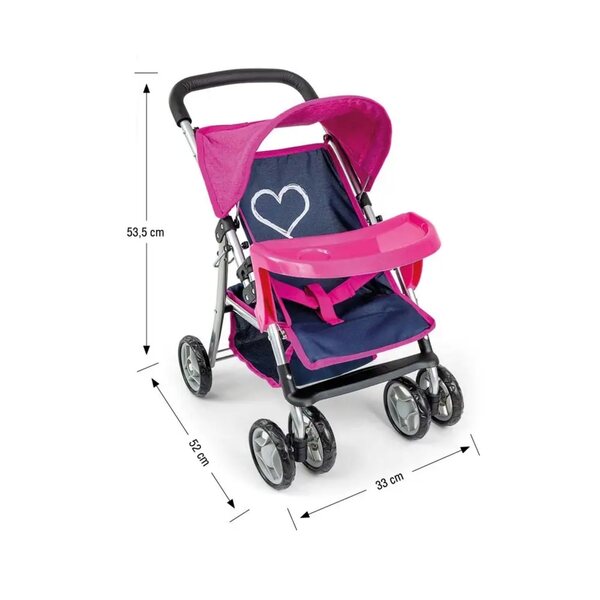 Hochwertiger Milly Mally Kate Prestige Navy Puppenwagen