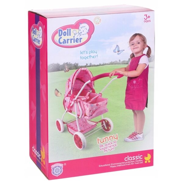 3-in-1-Puppenwagen mit Metallrahmen und leisen Rädern