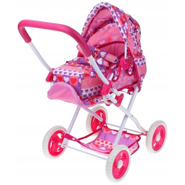 3-in-1-Puppenwagen mit Metallrahmen und leisen Rädern