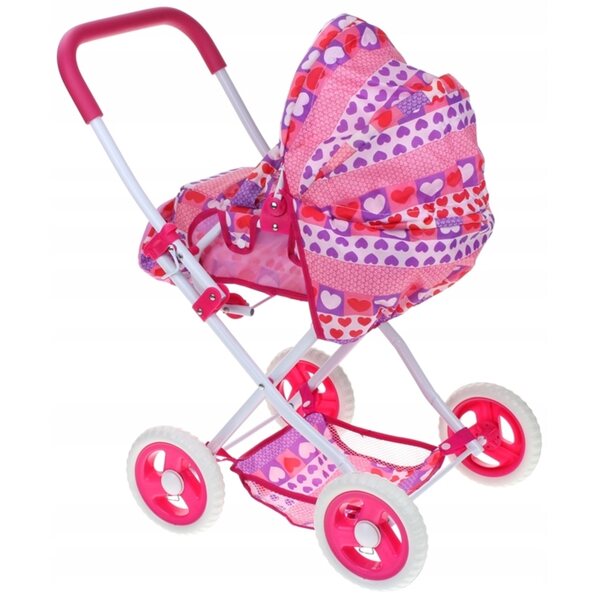 3-in-1-Puppenwagen mit Metallrahmen und leisen Rädern